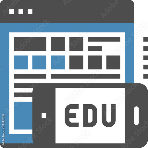 education apps flat web icon concept