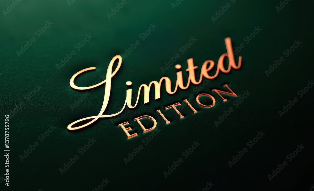 Obraz premium Elegant limited edition typography on luxurious green background for print design