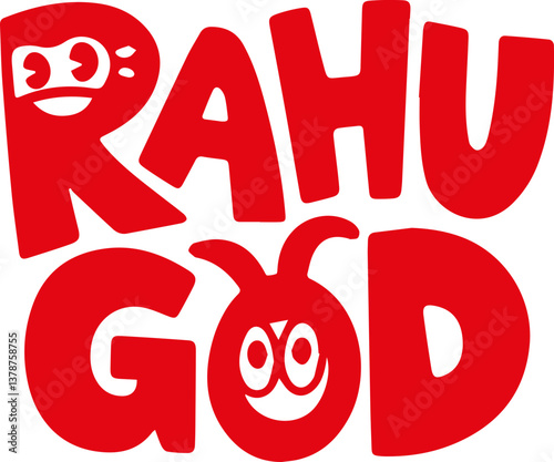 Rahu God Cartoon Illustration.