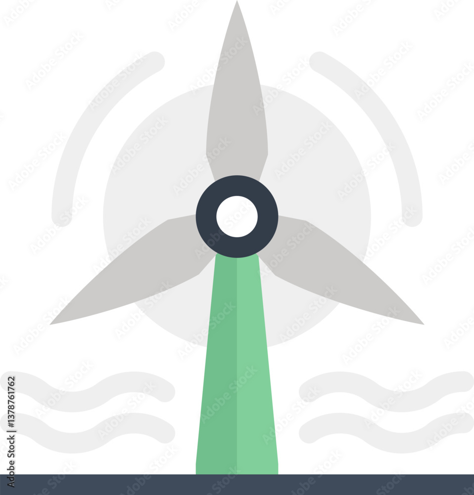 wind turbine flat web icon concept wind turbine flat web icon concept
