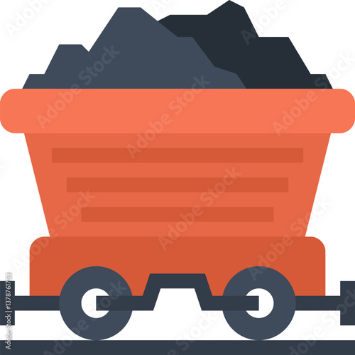 coal mining flat web icon concept