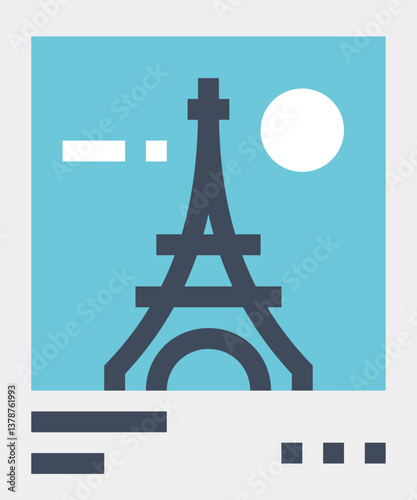 landmark photo flat web icon concept