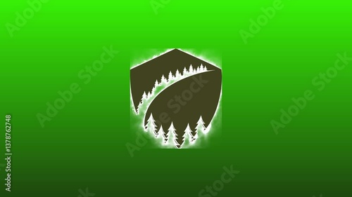 pine tree icon animation video spruce tree, forest wood animation, 4k transparent motion graphics, infinite loop