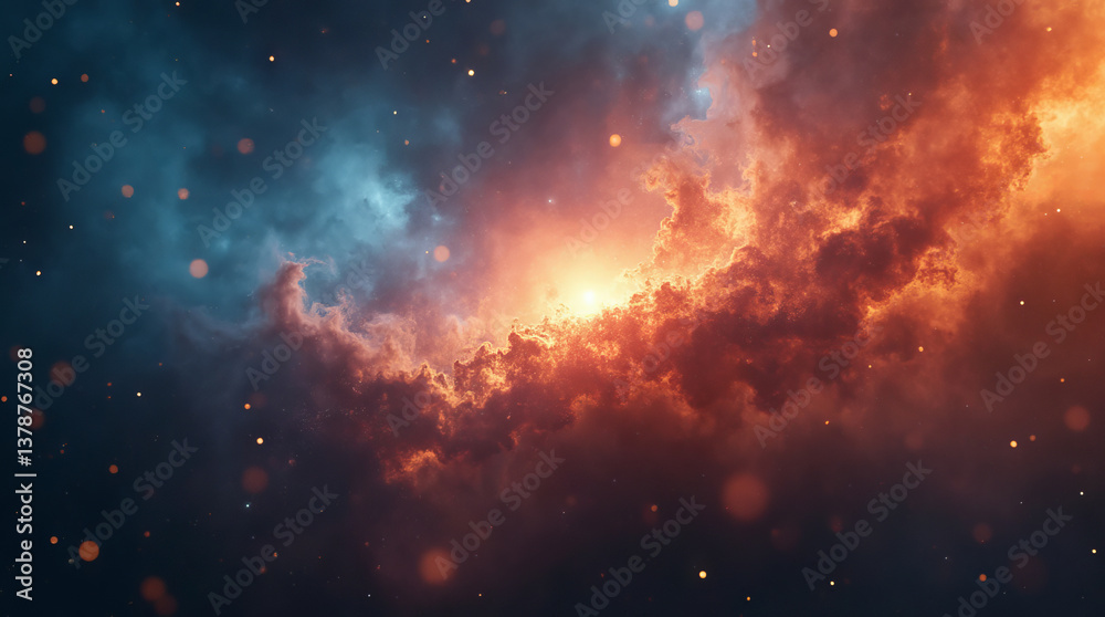 Naklejka premium Abstract background with space nebula