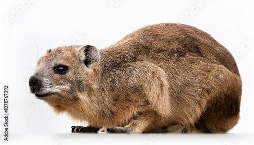 rock hyrax on white background