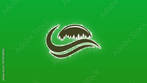 pine tree icon animation video spruce tree, forest wood animation, 4k transparent motion graphics, infinite loop