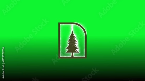 pine tree icon animation video spruce tree, forest wood animation, 4k transparent motion graphics, infinite loop