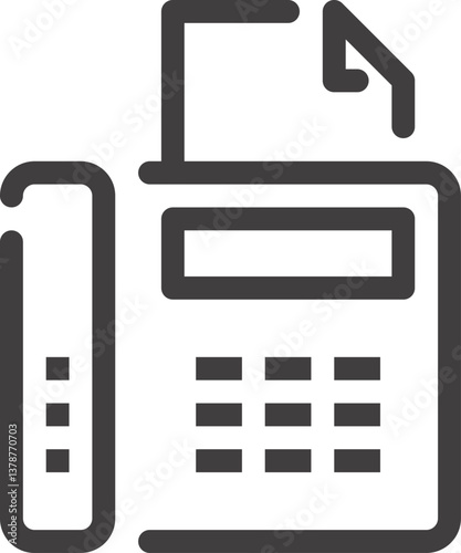 fax message flat line web icon concept