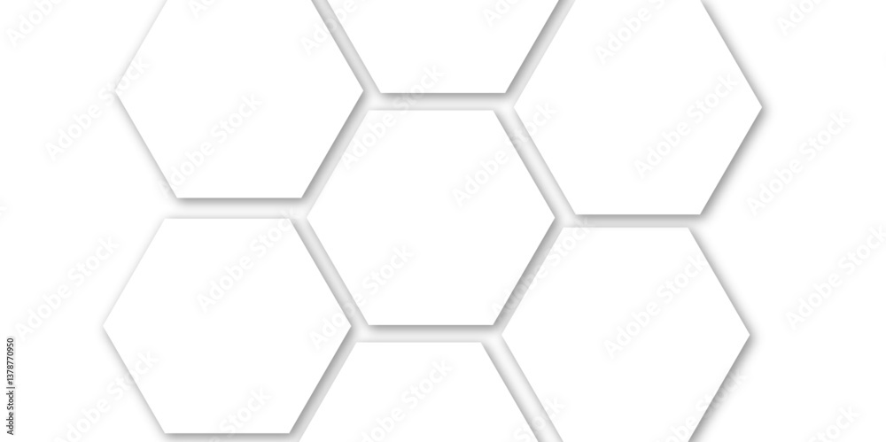 Abstract white 3d technology hexagon texture background. Futuristic 3d technology hexagon background. Used for cover design, book design, website background, advertising. Vector illustratio Abstract white 3d technology hexagon texture background. Futuristic 3d technology hexagon background. Used for cover design, book design, website background, advertising. Vector illustratio