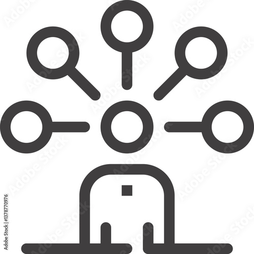 personal abilities flat line web icon concept