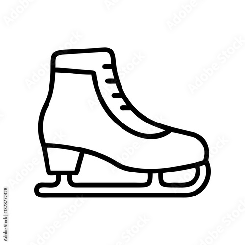 women's figure skates, ice skates on white background, 