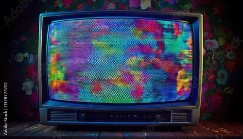Glitch TV Screen – Static noise effect on an old CRT television