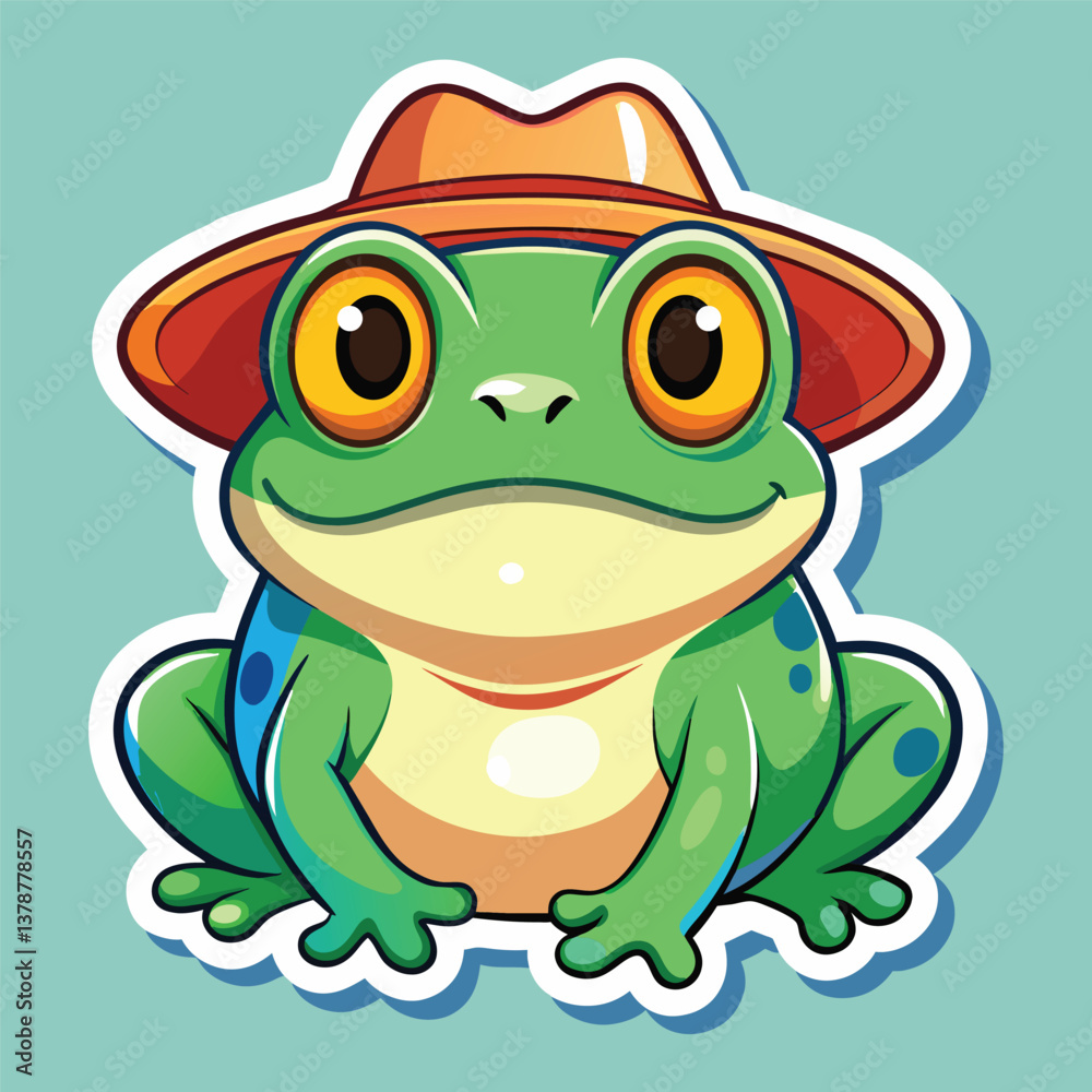 Fototapeta premium cute frog cartoon sticker