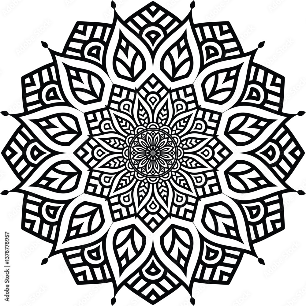 Fototapeta premium Mandala vector icon for your design, easily editable vector icon.