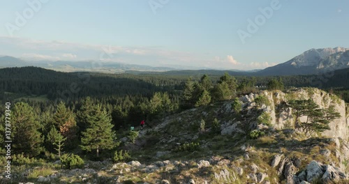 High mountain landscape view in the Dinaric Alps in Montenegro