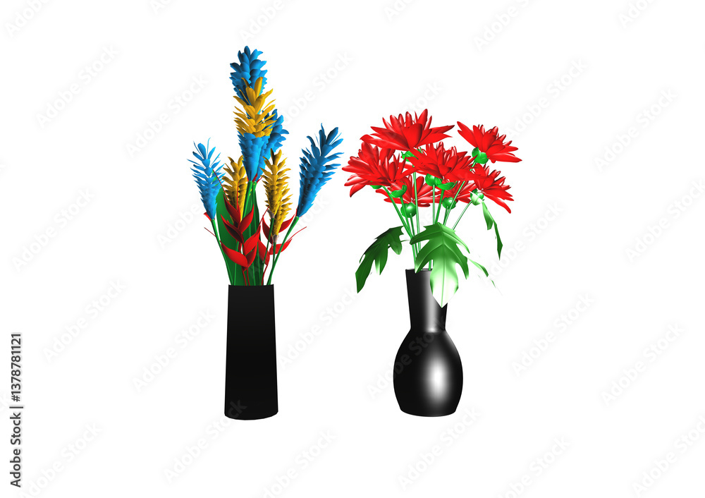 bukiet, wazon, kwiaty, czerwień, bukiet, flora