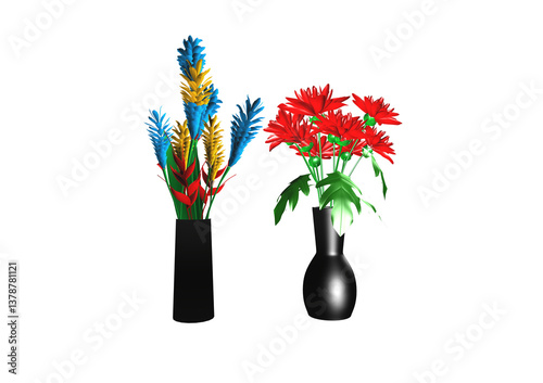 bukiet, wazon, kwiaty, czerwień, bukiet, flora