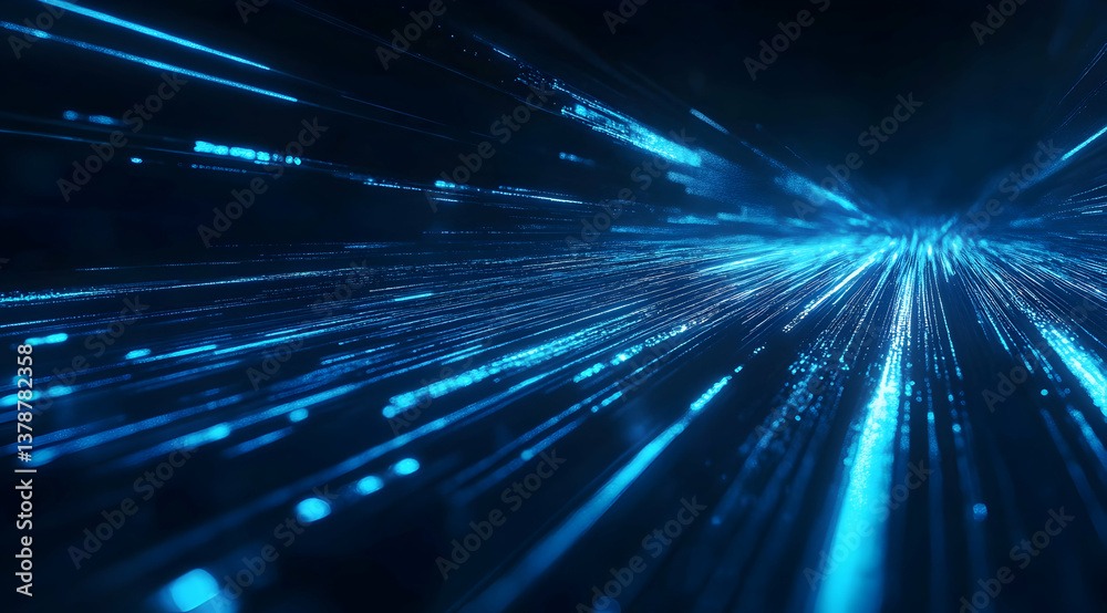 Abstract blue glowing light speed background with blurred motion lines and a futuristic technology concept Abstract blue glowing light speed background with blurred motion lines and a futuristic technology concept