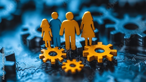 Family Unit on Interconnected Gears