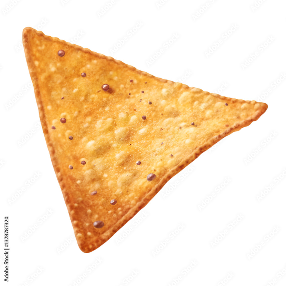 Fototapeta premium Single nacho chip isolated on transparent background