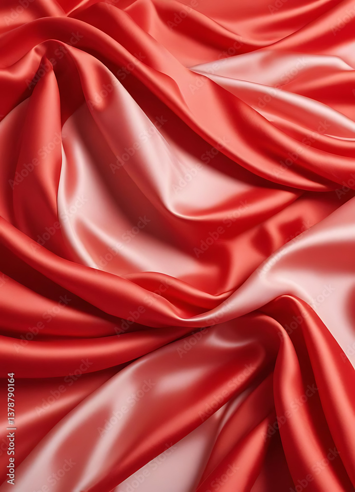 Obraz premium Rich Red Satin Fabric Texture Background