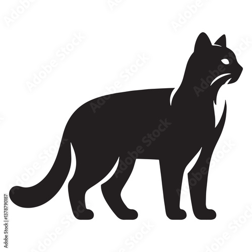 Loyal Snowshoe silhouette, a depiction of the breed’s devoted and affectionate nature - Snowshoe illustration - Snowshoe vector - cat silhouette

