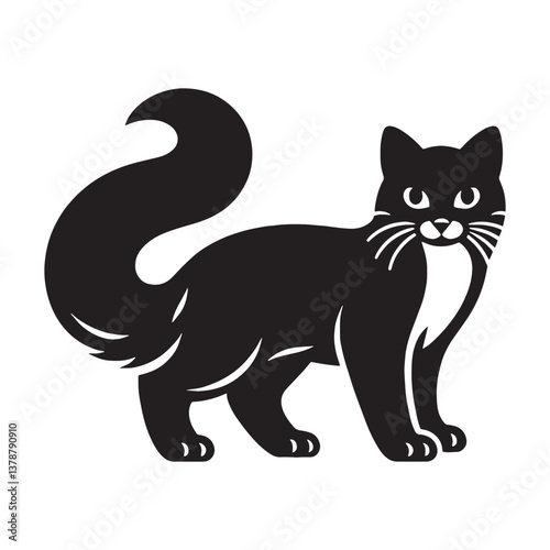 Elegant Snowshoe silhouette, highlighting its sleek and refined physique - Snowshoe illustration - Snowshoe vector - cat silhouette

