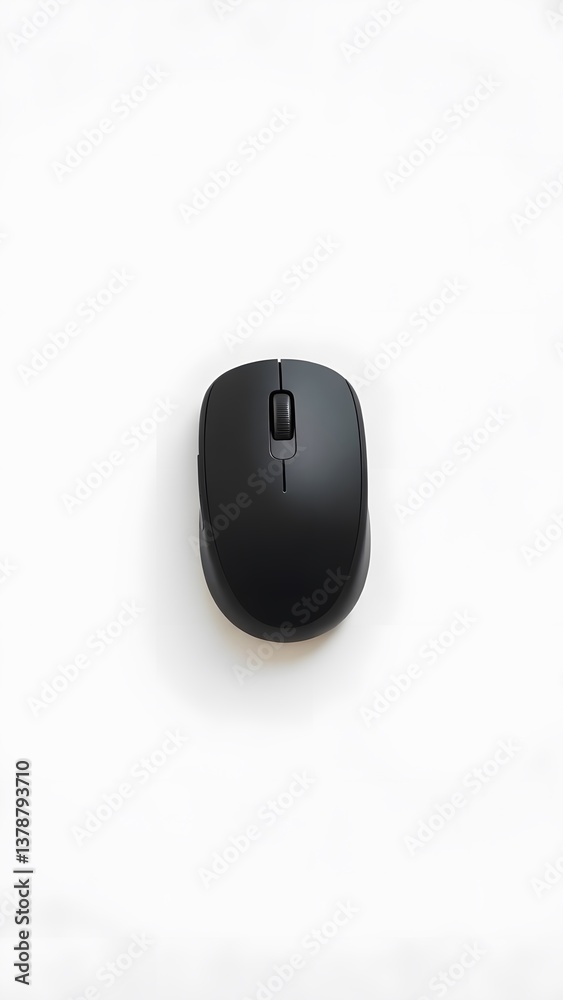 Wireless Computer Mouse: A sleek, top-down shot of a modern wireless computer mouse, the perfect accessory for seamless navigation and productivity. Wireless Computer Mouse: A sleek, top-down shot of a modern wireless computer mouse, the perfect accessory for seamless navigation and productivity.