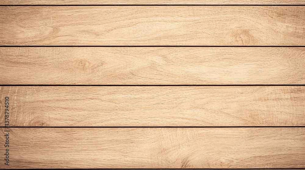 Fototapeta premium Natural Wooden Plank Surface Texture for Interior Design, Warm Toned Wood Grain Background Material.