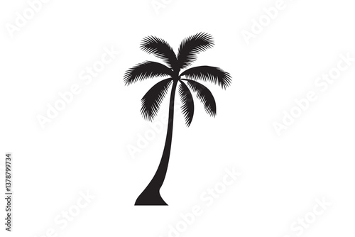 Wallpaper Mural Palm tree art silhouettes vector with white background Torontodigital.ca