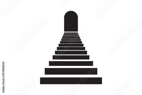 Stair art silhouettes vector with white background