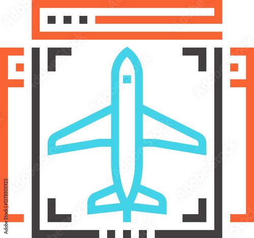 landing page flat line web icon concept