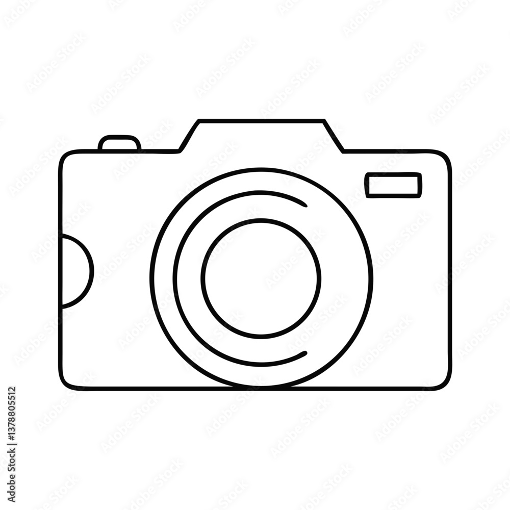 Camera icon in the form of a classic camera shape in a minimalistic style, suitable for businesses, websites