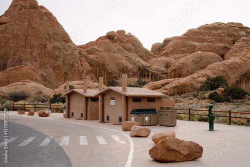 Scenic Landscape and Natural Rock Formations in Arches National Park, Utah