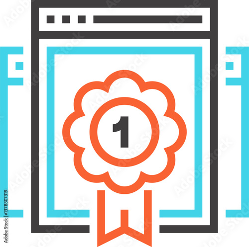 quality flat line web icon concept