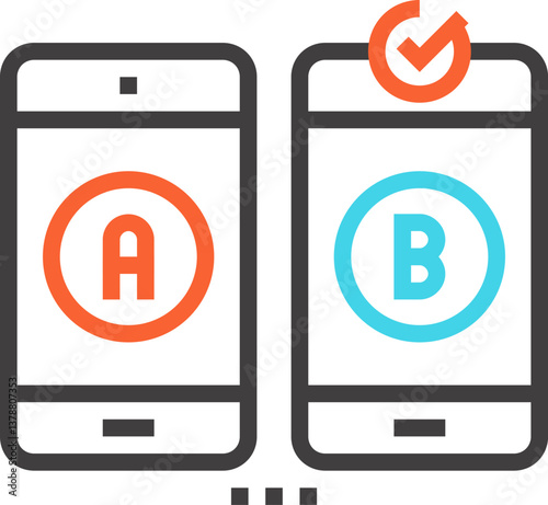 ab testing flat line web icon concept