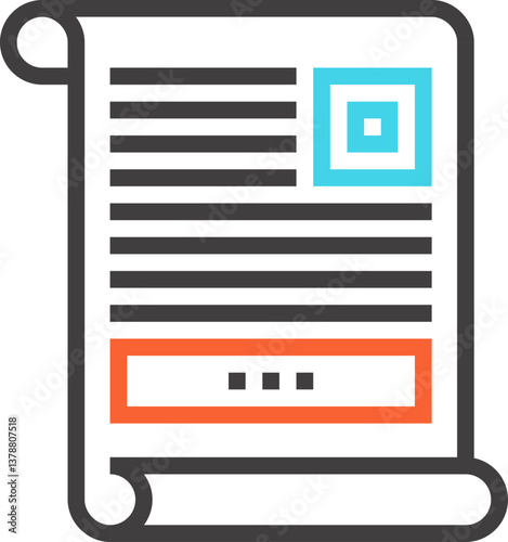 leaflet marketing flat line web icon concept