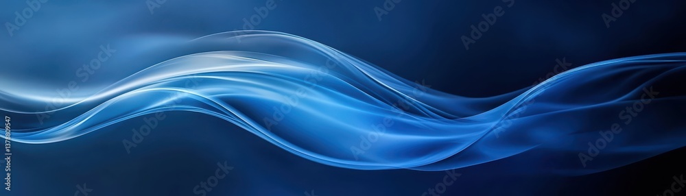 Fototapeta premium Abstract blue smoke background, serene and ethereal backdrop for digital art design projects