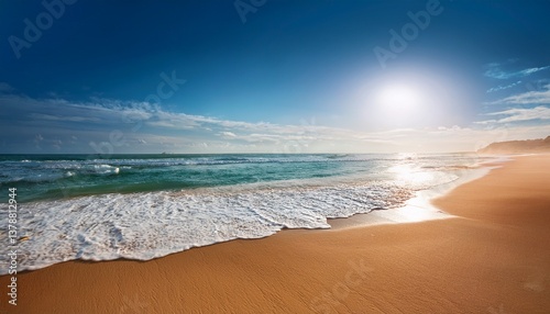 cinematic scene of beach sea sand in holiday good weather day