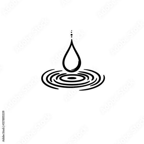 Basic outline water droplet symbol with smooth curves