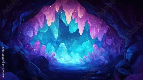 Exploring a mysterious cave with glowing bioluminescent fungi enchanting nature scene fantasy realm