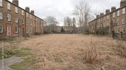 Vacant Lot Between Aged Brick Buildings