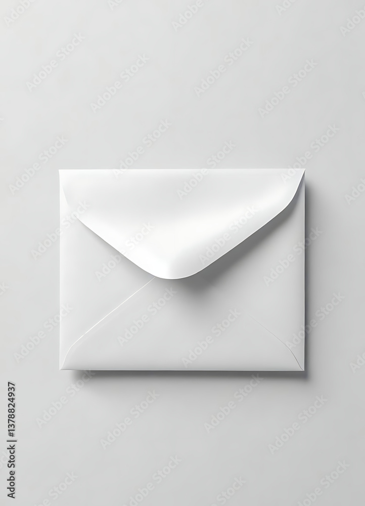 Blank White Envelope on Light Background