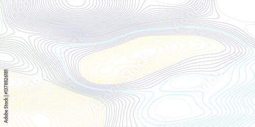 White wave paper curved reliefs abstract background, Vector geographic contour map. Topographic map patterns, topography line map. Vintage outdoors style 
