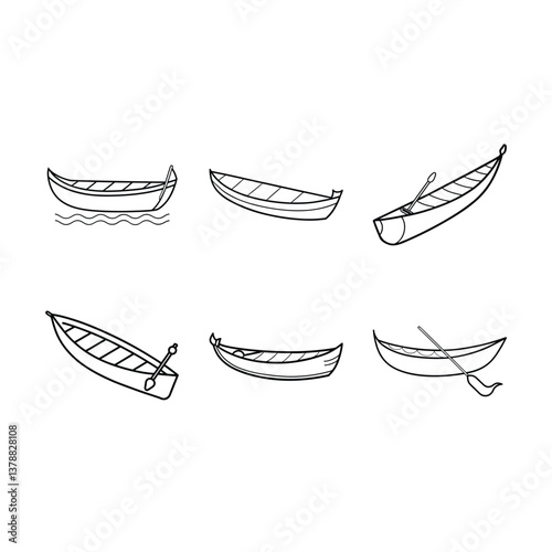 Canoe Vector Illustration – Outdoor Adventure Clipart for Nature and Water Sports Designs
