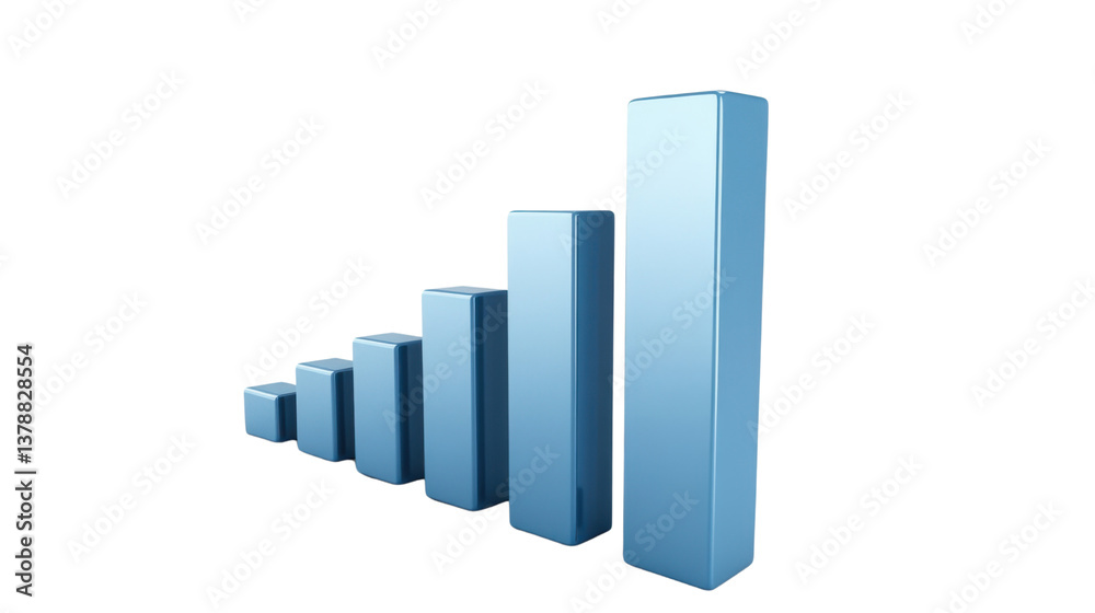 Blue Bar Chart Icon Isolated on White Background – Data Visualization Symbol for Business and Analytics