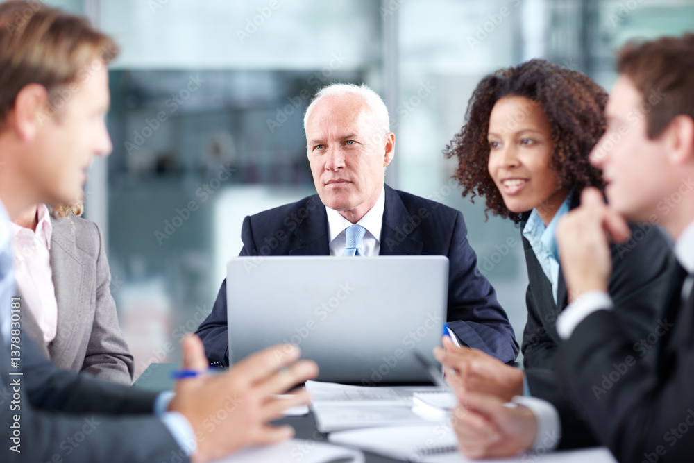 Business, meeting and CEO with discussion, tech and stock market planning for investment in office. Boardroom, management and professional people with team brainstorming, paperwork and collaboration Business, meeting and CEO with discussion, tech and stock market planning for investment in office. Boardroom, management and professional people with team brainstorming, paperwork and collaboration