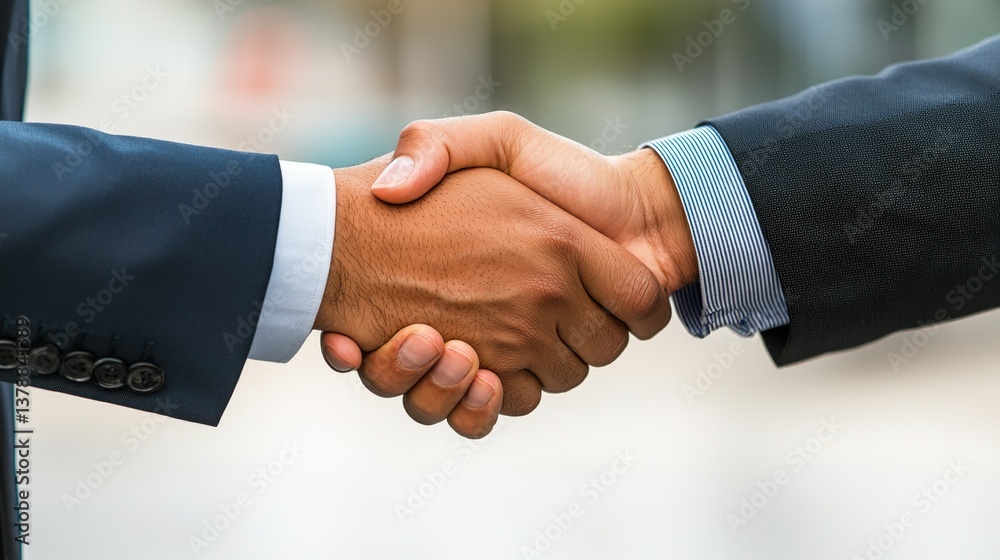 Mediation Negotiation Settlement Concept, Professional Handshake Between Two Business Professionals Signifying Agreement and Collaboration in Workplace Setting Mediation Negotiation Settlement Concept, Professional Handshake Between Two Business Professionals Signifying Agreement and Collaboration in Workplace Setting