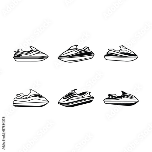 Jet Ski Icon Vector – High-Quality Water Sports Graphic for Digital Use