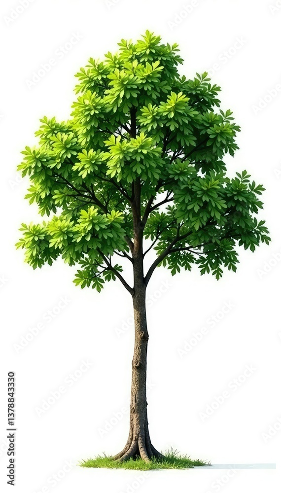 Fototapeta premium A single tree branch isolated on white background, trees, nature, wood
